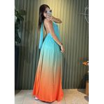 VESTIDO LONGO LENITA VERDE / LARANJA