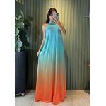 VESTIDO LONGO LENITA VERDE / LARANJA