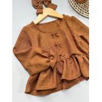 Blusa Bata Marrom