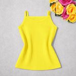 Conjunto Rebeca Regata e Short Alfaiataria Amarelo