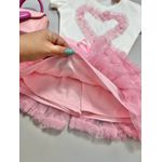 Conjunto Tule Coração Rosa 