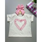 Conjunto Tule Coração Rosa 