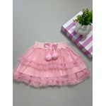 Conjunto Tule Coração Rosa 