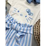 Conjunto Hello Kitty Listrado Azul