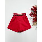 Conjunto blusa de flor+ short alfaiataria vermelho