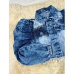 Jaqueta Jeans Escura destroyed