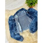 Jaqueta Jeans Escura destroyed