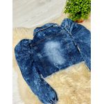 Jaqueta Jeans Escura destroyed