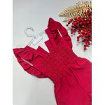 Macacão Longo Babado Vermelho 