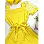 Macaquinho Manga Bufante Amarelo