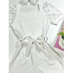 Macaquinho Manga Bufante Branco