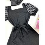 Macaquinho Manga Bufante Preto