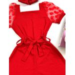 Macaquinho Manga Bufante Vermelho