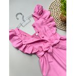 Macacão Longo Babado Rosa