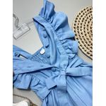 Macacão Longo Babado Azul