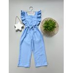 Macacão Longo Babado Azul