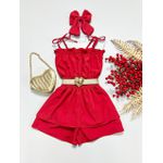 Macaquinho Vestido Vermelho 