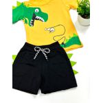 Conjunto Dino Verão Amarelo