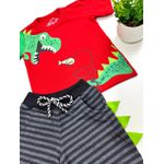 Conjunto Dino Verão Vermelho