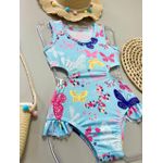 Maiô Biquíni Azul Borboletas