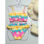 Biquini Infantil de Flores Colorido