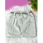 Saia Jeans Bege Destroyed