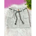 Saia Jeans Bege Destroyed