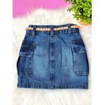 Saia Jeans escuro Destroyed