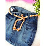 Saia Jeans escuro Destroyed