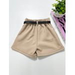 Short Alfaiataria Com Cinto Bege