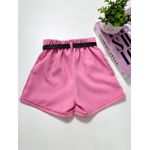 Short Alfaiataria Com Cinto Rosa