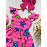 Vestido Infantil Florido Pink