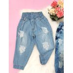 Calça Jeans Jogger Claro Infantil Destroyed