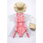 Biquíni Maiô infantil com saída de Praia estampa Borboleta