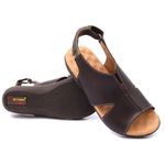 Sandália Feminina Gel Massageadora Marrom Liso