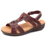 Sandália Feminina Confortável Natural Bordo