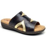 Sandalia Babuche Conforto Isttony Café/Dourado 220