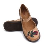 Sapatilha Feminina Com Detalhes de Flor TAUPE/LILAS 111