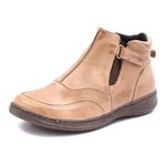 Botas Femininas com Elastico, Bota Confortavel Taupe