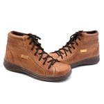 Bota Feminina De Amarrar Isttony Cor Caramelo Super Conforto