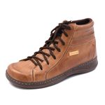 Bota Feminina De Amarrar Isttony Cor Caramelo Super Conforto