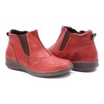 Bota Estilo Botina de Elastico Feminina Vermelho.