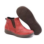 Bota Estilo Botina de Elastico Feminina Vermelho.