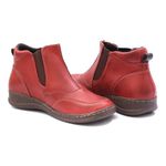 Bota Estilo Botina de Elastico Feminina Vermelho.