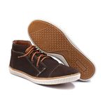 Sapatenis Casual Cano Médio Masculino Isttony Camurça Café