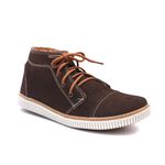 Sapatenis Casual Cano Médio Masculino Isttony Camurça Café