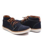 Sapatenis Casual Cano Médio Masculino Isttony Camurça Marinho
