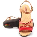 Sandalias Feminina Isttony Palmilha P.U CARAMELO/VERMELHO