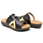 Sandalia Babuche Conforto Isttony Café/Dourado 220