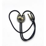 Colar Country Gravata Baladeiros Cavalo Ouro Velho Escovado C/Strass